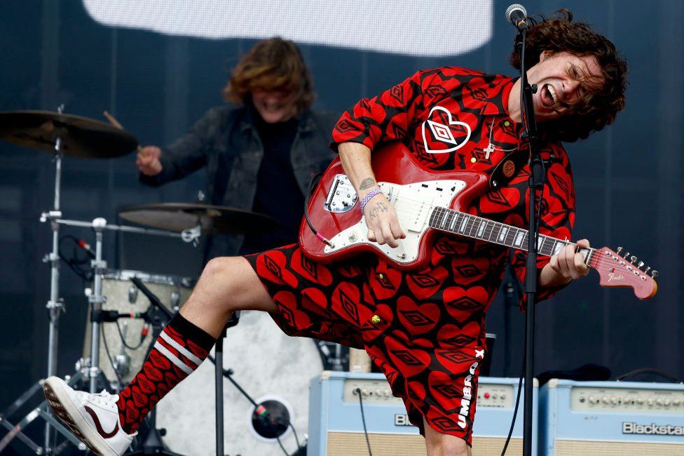 GLASGOW, SCOTLAND - JULY 07: Kyle Falconer of the View performs at TRNSMT Festival 2023 at Glasgow Green on July 07, 2023 in Glasgow, Scotland. Scotland's largest music festival starts on today with Pulp, Sam Fender and The 1975 headlining over the weekend. (Photo by Jeff J Mitchell/Getty Images)