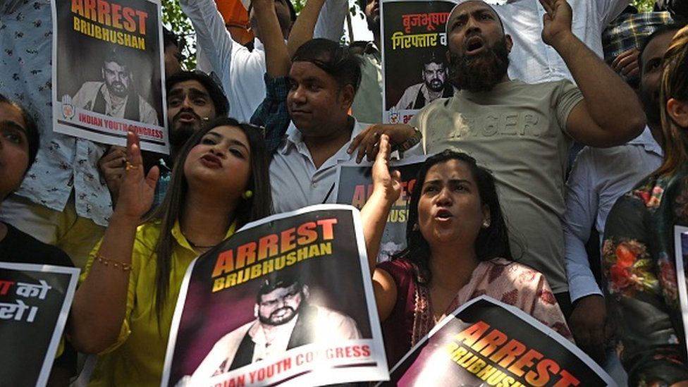 Protesters call for arrest of Brij Bhushan Singh