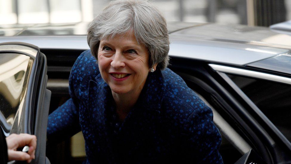 UK Prime Minister Theresa May returns to 10 Downing Street in London, June 6, 2018