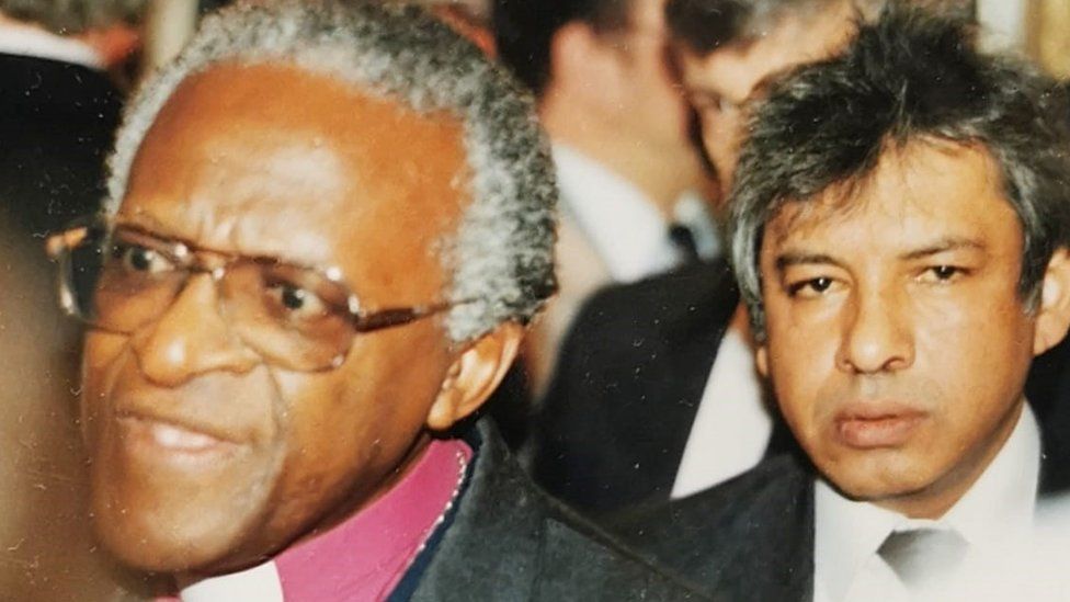Desmond Tutu (L) and Hanef Bhamjee (R)