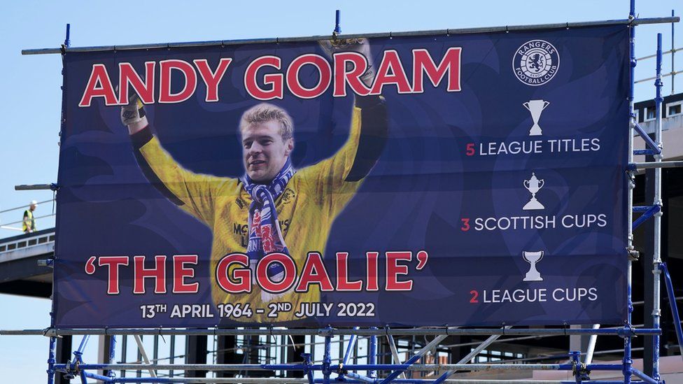 Andy Goram banner at Ibrox