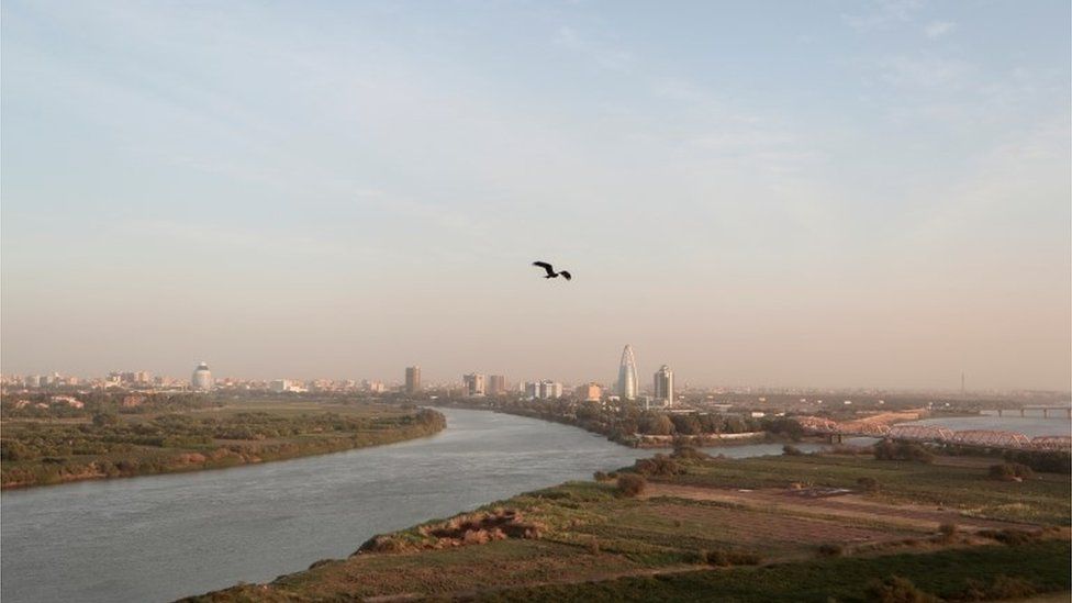 The Blue Nile and the White Nile converge in Khartoum