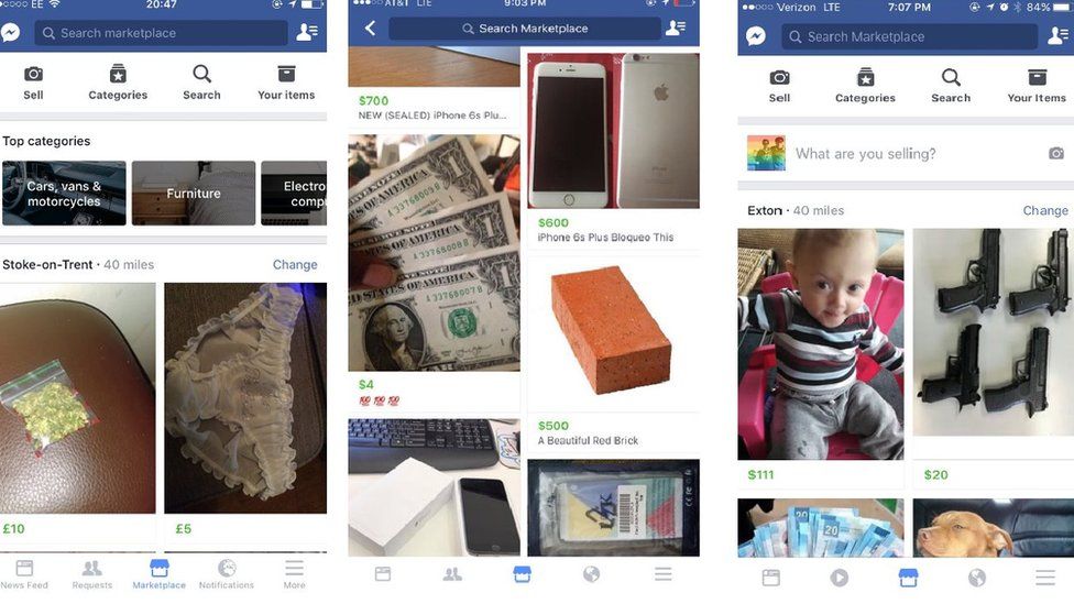 Launch of Facebook Marketplace faces criticism over illicit goods for sale