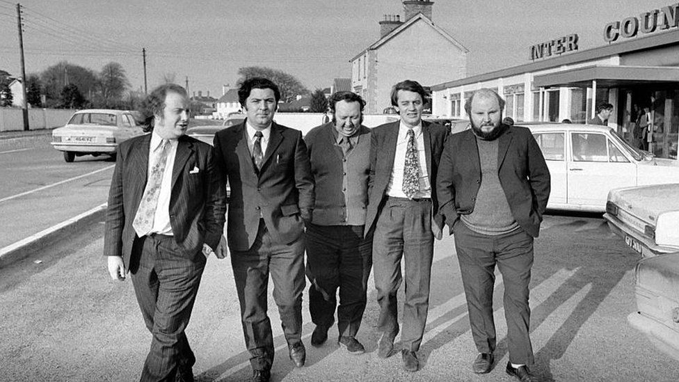 Austin Currie along with (l-r) Ivan Cooper, John Hume, Paddy Devlin and Paddy O'Haloran