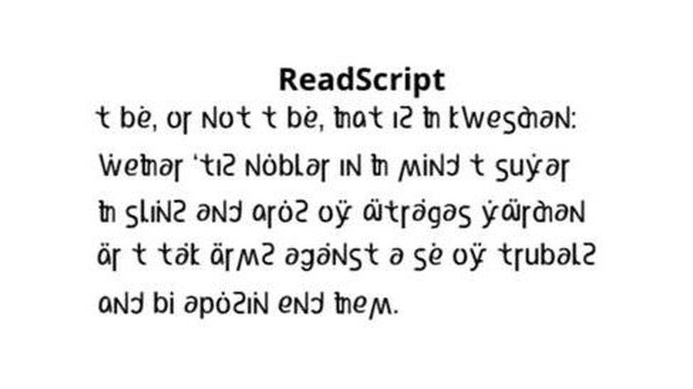Read Script - one of the new alternative spellings