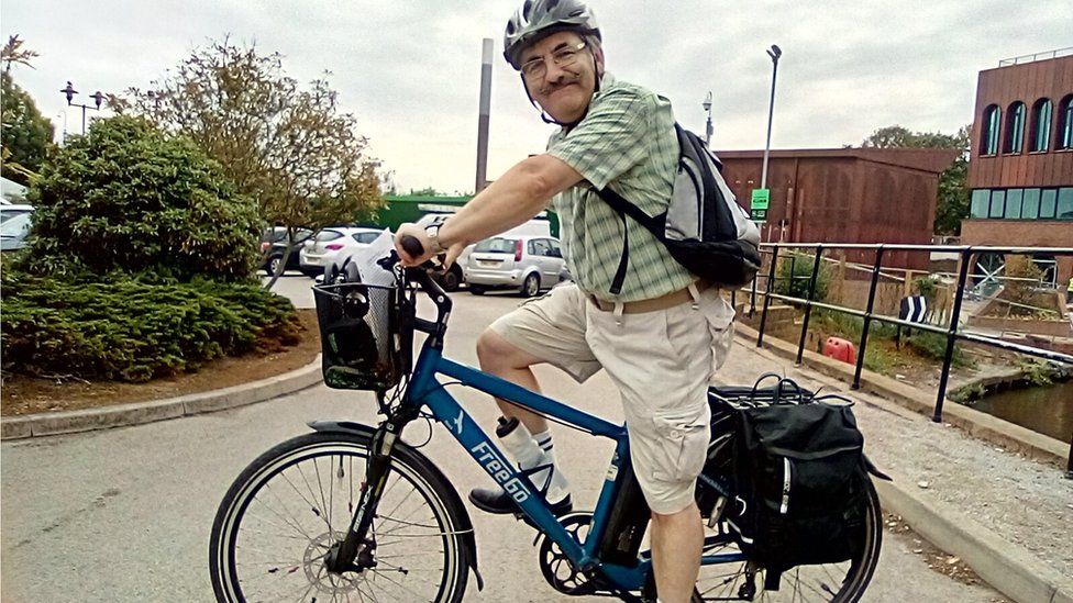 Mike Simpson on his bike