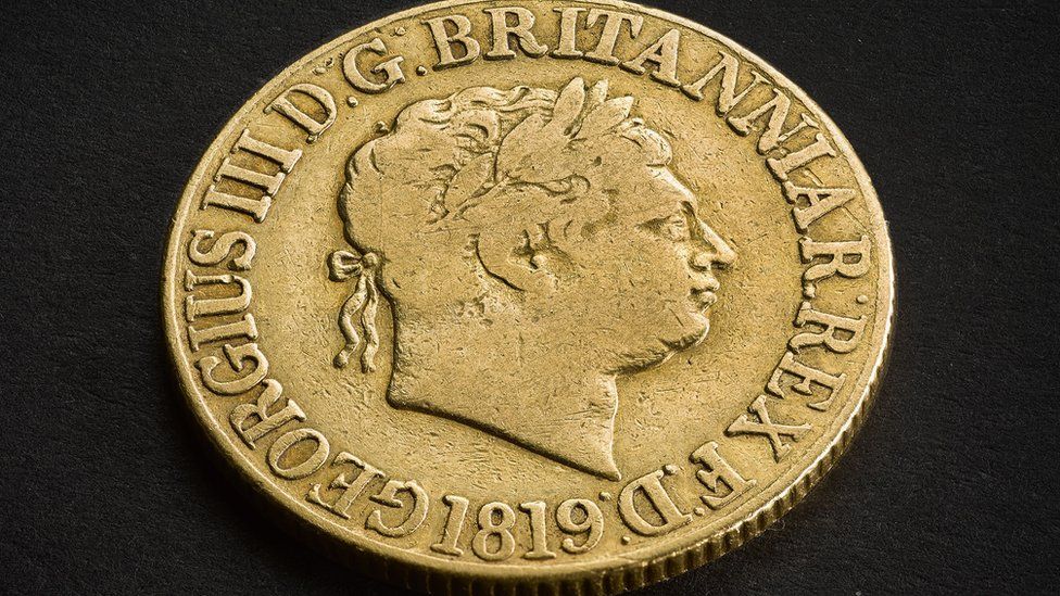 Gold sovereign from 1819 being put up for sale by the Royal Mint