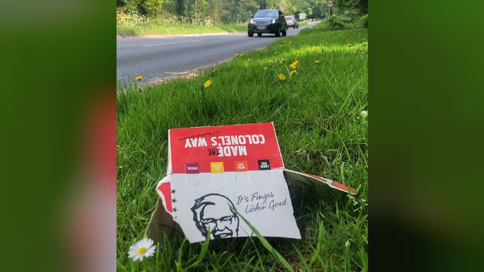 KFC box on roadside