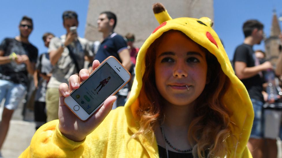 Pokemon Go player in a Pikachu suit