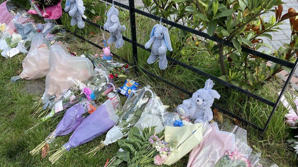 Tributes left at the scene