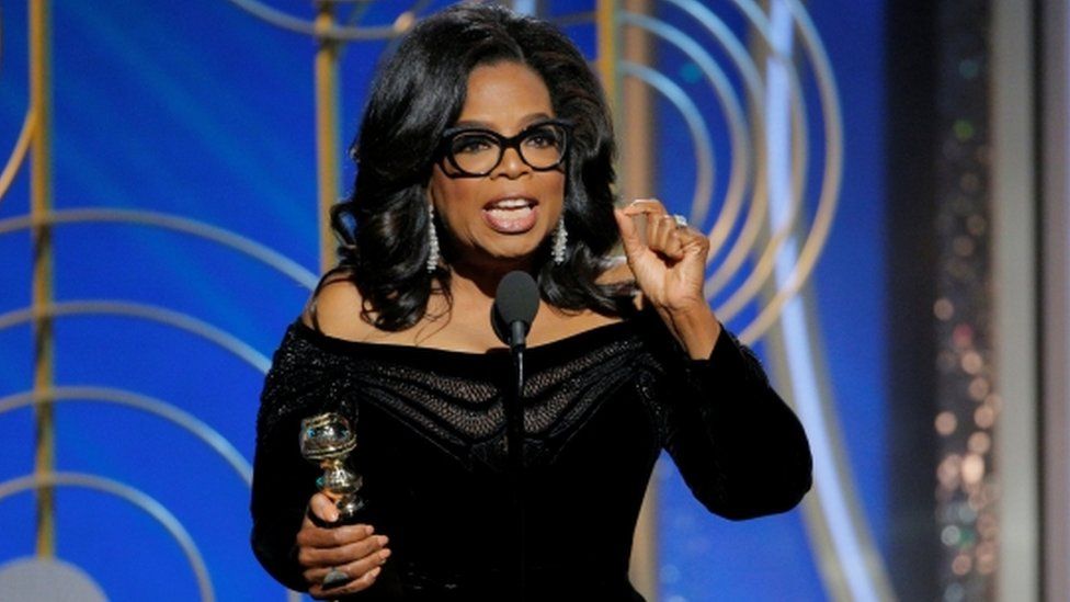 Oprah Winfrey speaks after accepting the Cecil B. Demille Award at the 75th Golden Globe Awards in Beverly Hills, California, U.S. January 7, 2018
