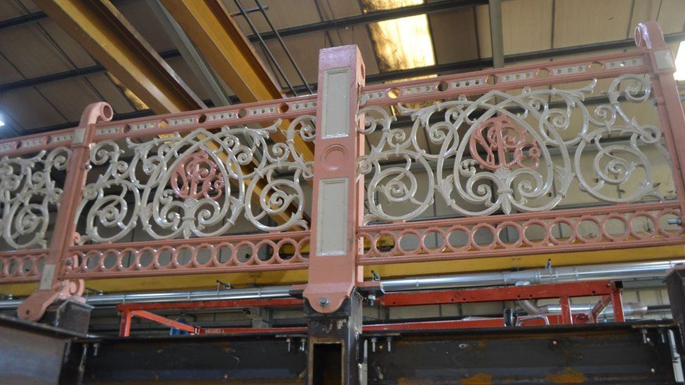 Colwyn Bay pier being painted