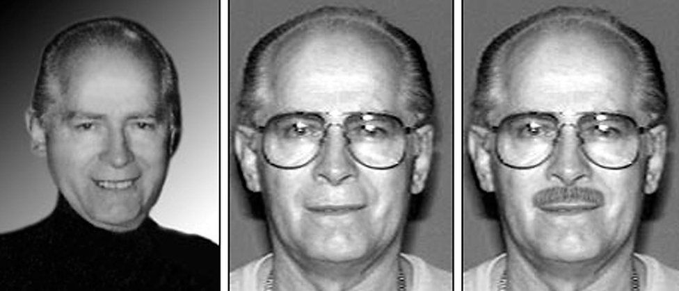 The many faces of Whitey Bulger in an FBI wanted poster
