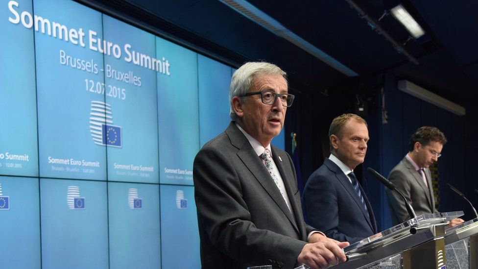 Eurozone leaders addressing press - 13 Jul 2015