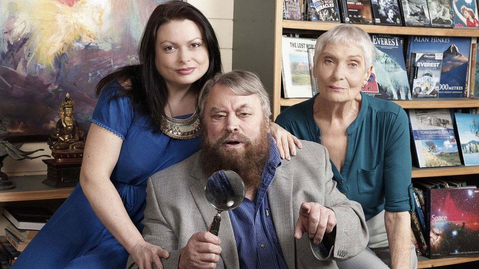 (from left) Rosalind Blessed, Brian Blessed and Hildegard Neil