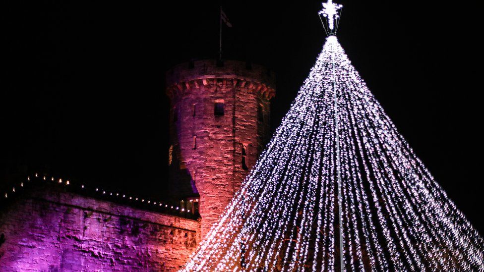 Warwick Castle lights