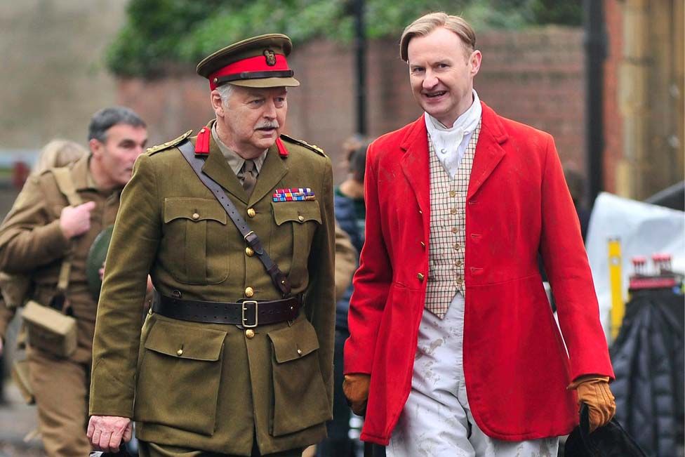 Ian Lavender with Mark Gatiss in Dad's Army (2016)
