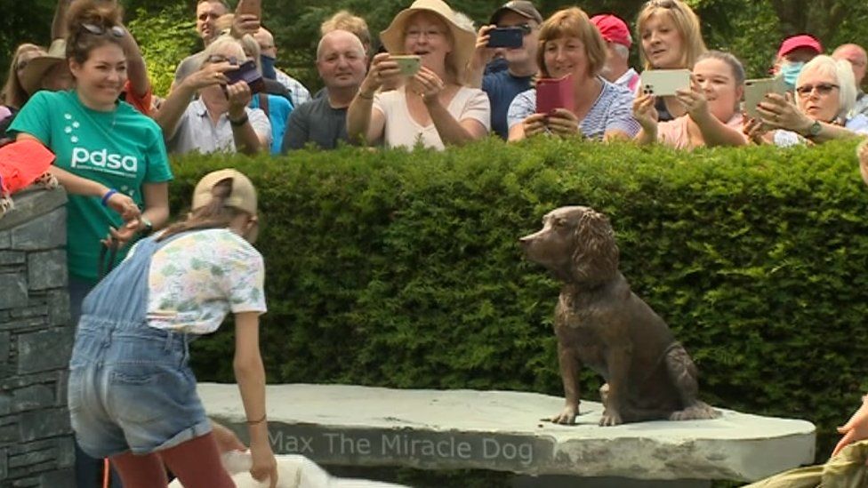 'Max the Miracle Dog' immortalised in bronze in Keswick BBC News