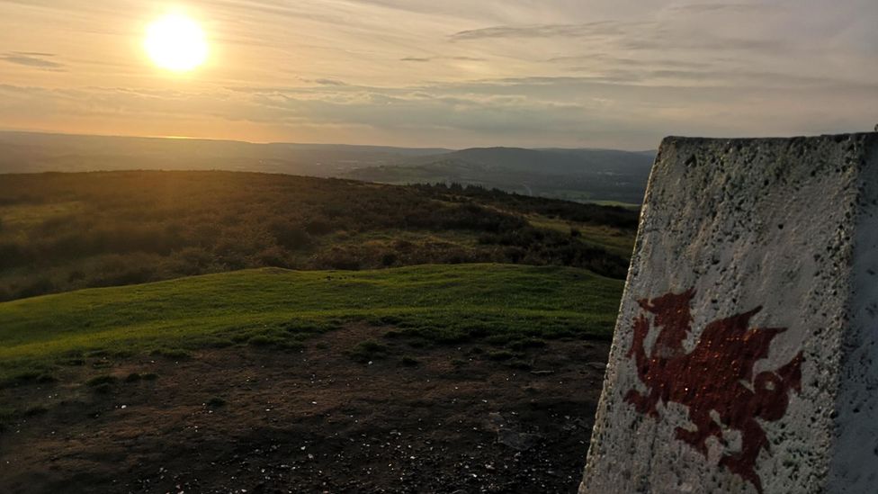 Garth Hill trig point before it was vandalised