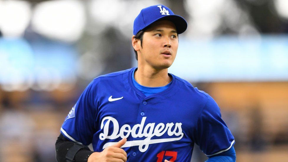 Shohei Ohtani on the field during a baseball game against the LA Angels