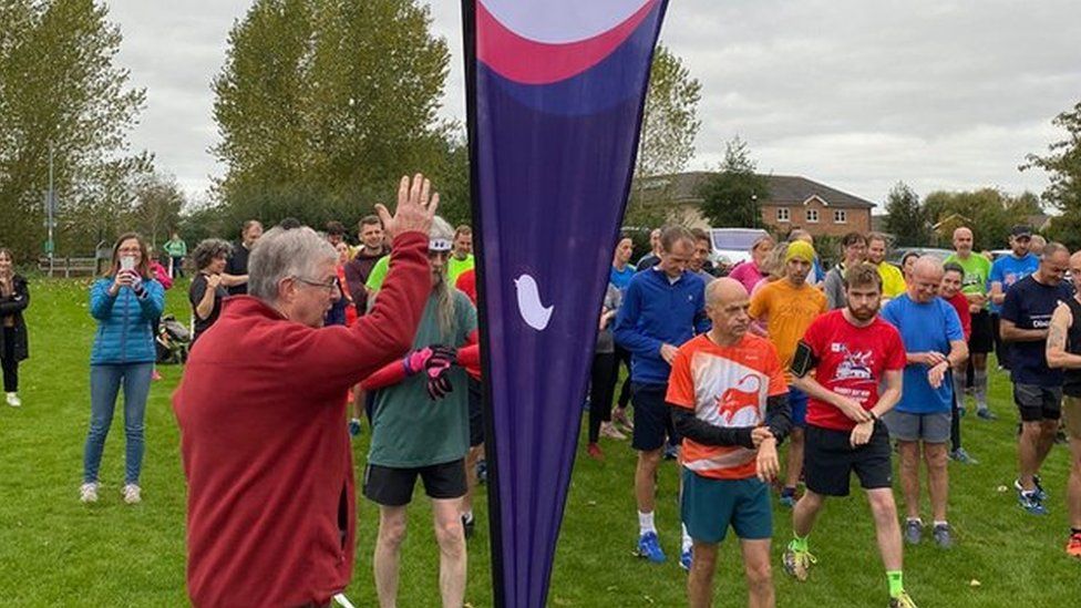 First Minister Mark Drakeford was the starter for Trelai Parkrun in Cardiff in October 2021