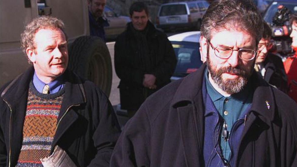 Martin McGuinness and Gerry Adams in Dublin in 2000