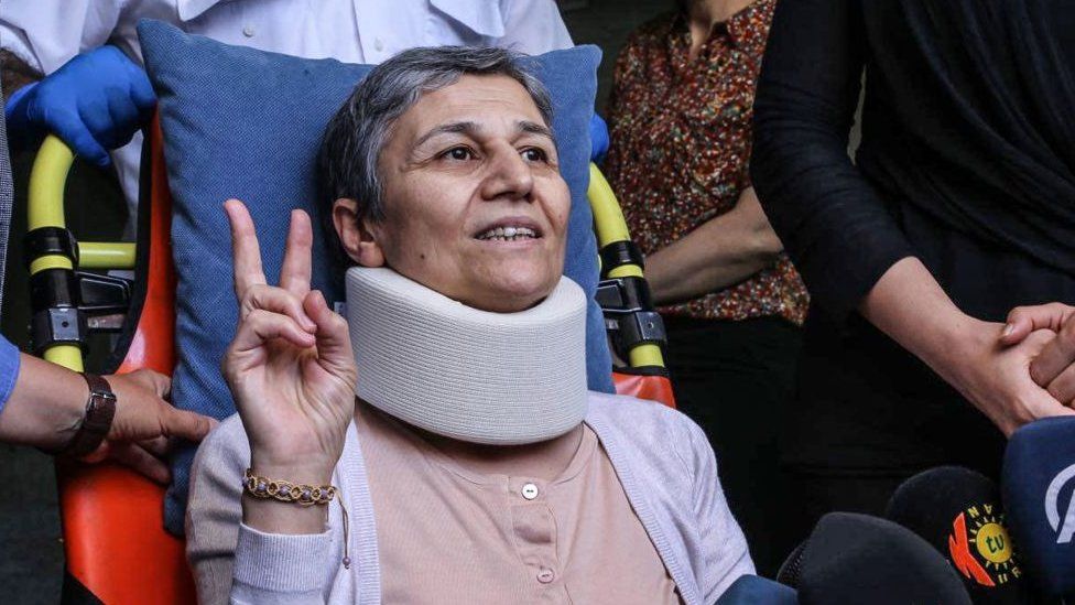 Leyla Güven leaves her home to go to a hospital on May 26, 2019 in Diyarbakir