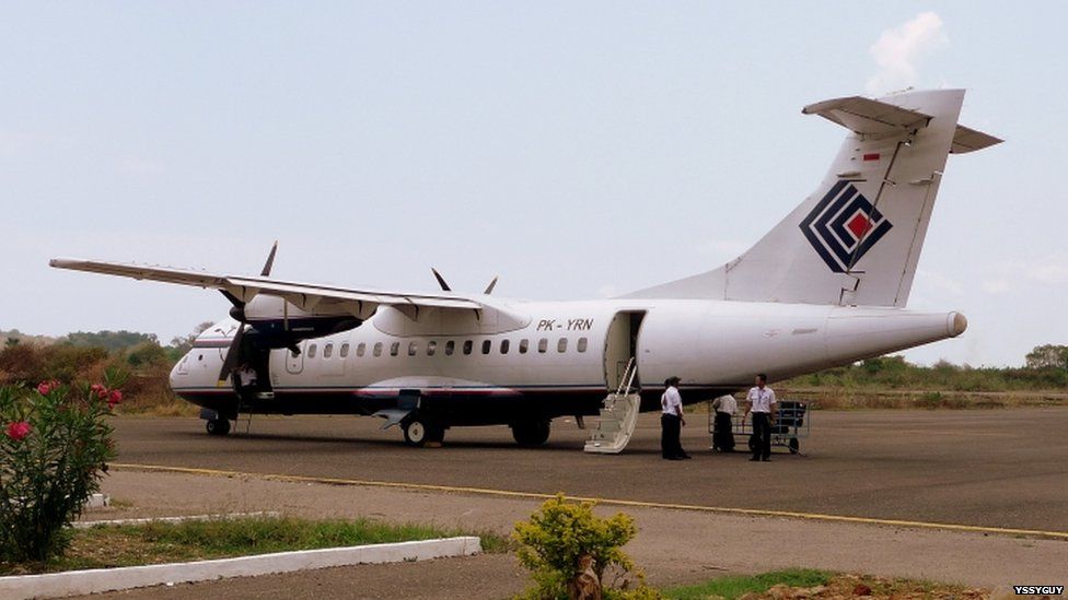 The missing plane, pictured in 2008 at Labuan Bajo airport on the island of Flores in central Indonesia