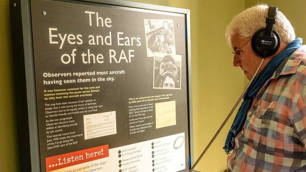 A man listens to tales of the RAF in Bury St Edmunds