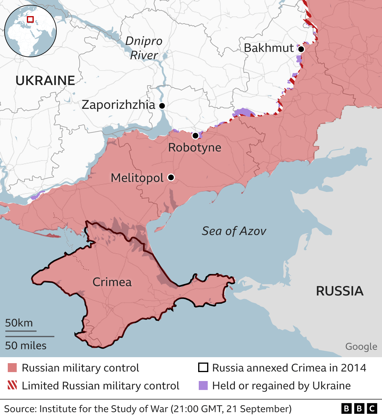 Ukraine in maps Tracking the war with Russia BBC News