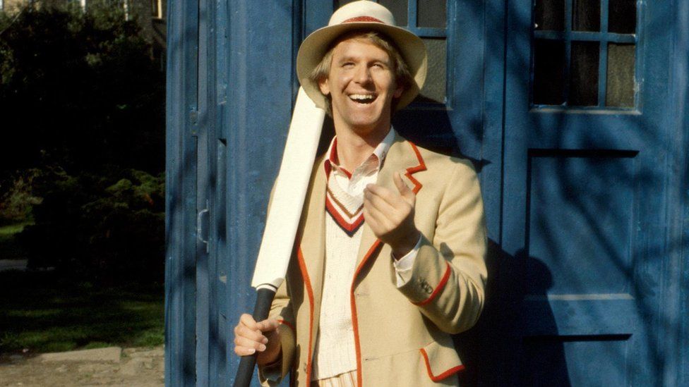 Peter Davison as The Doctor in the 1980s