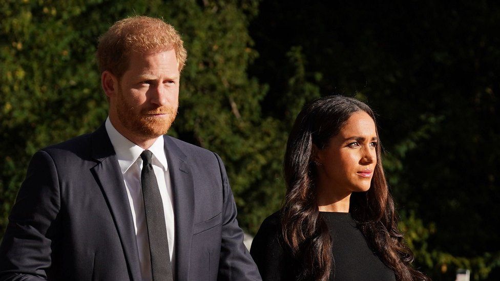 The Duke and Duchess of Sussex met with mourners on Saturday