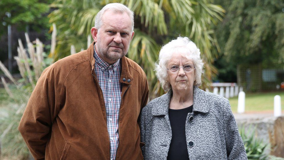 Russell Lowbridge with Julie Swinscoe, Alfred's daughter