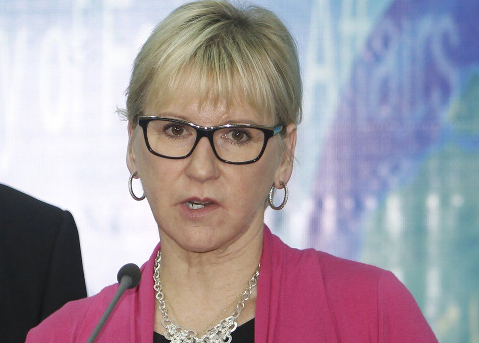 Swedish Foreign Minister Margot Wallstrom (file pic)