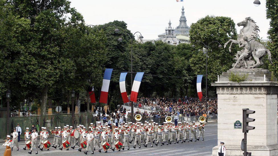 Bastille Day military parade on the Champs Elysees