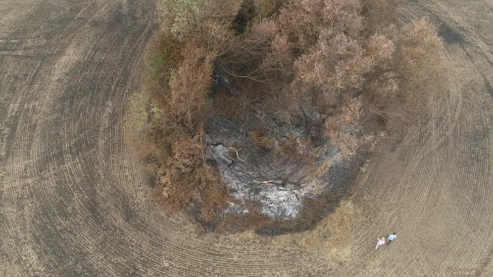 Field destroyed by wildfire