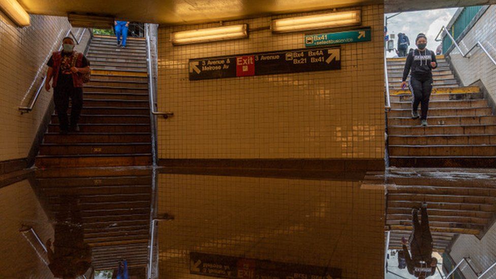 New York subway flooded