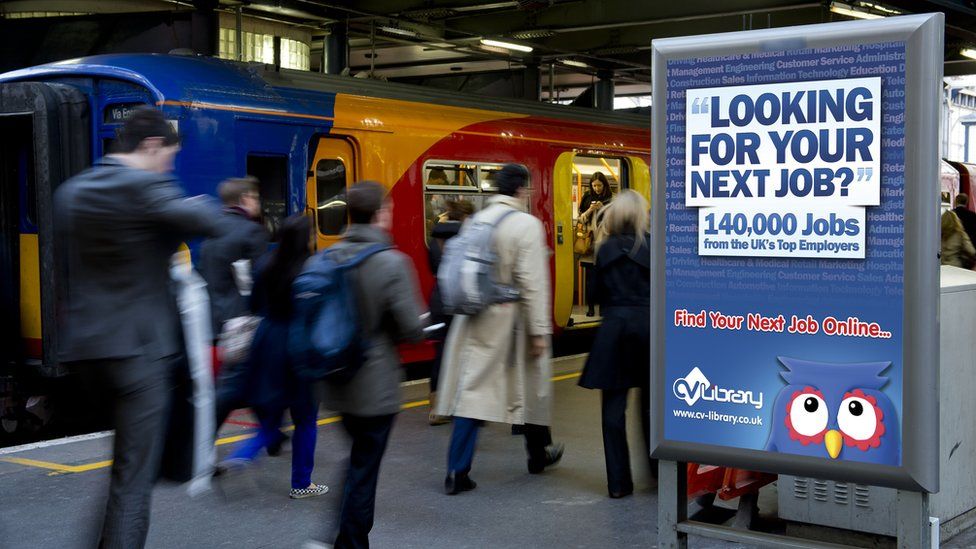 A CV Library advert at London Waterloo railway station