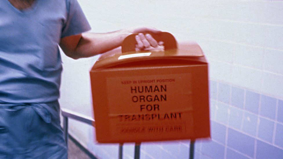 A box carrying a transplant organ