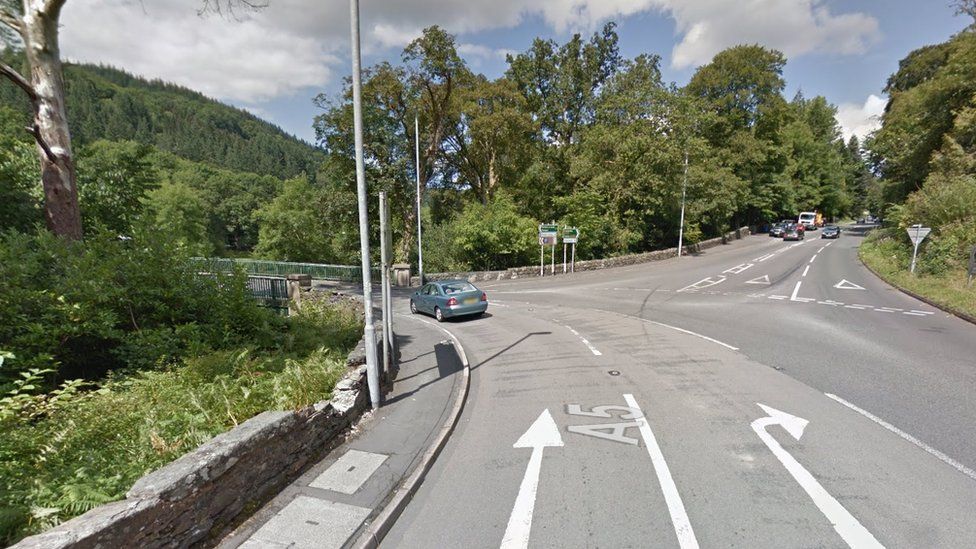 A5 looking towards the A470 near Waterloo Bridge