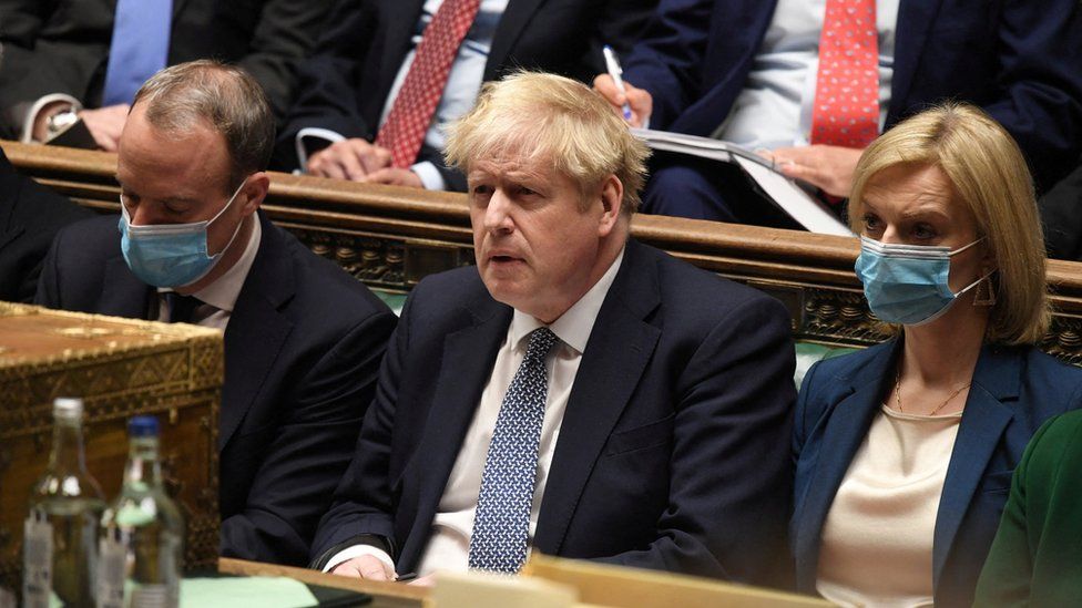 British Prime Minister Boris Johnson at parliament