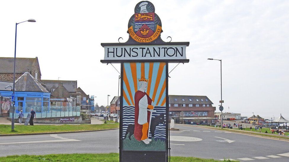 Hunstanton sign in Hunstanton, Norfolk