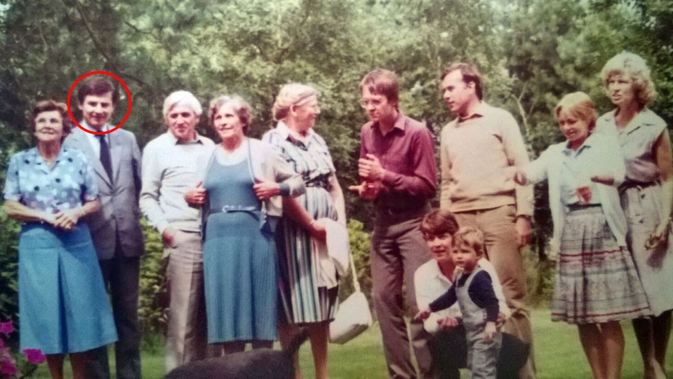 Erwin van Haarlem (circled) at a family gathering