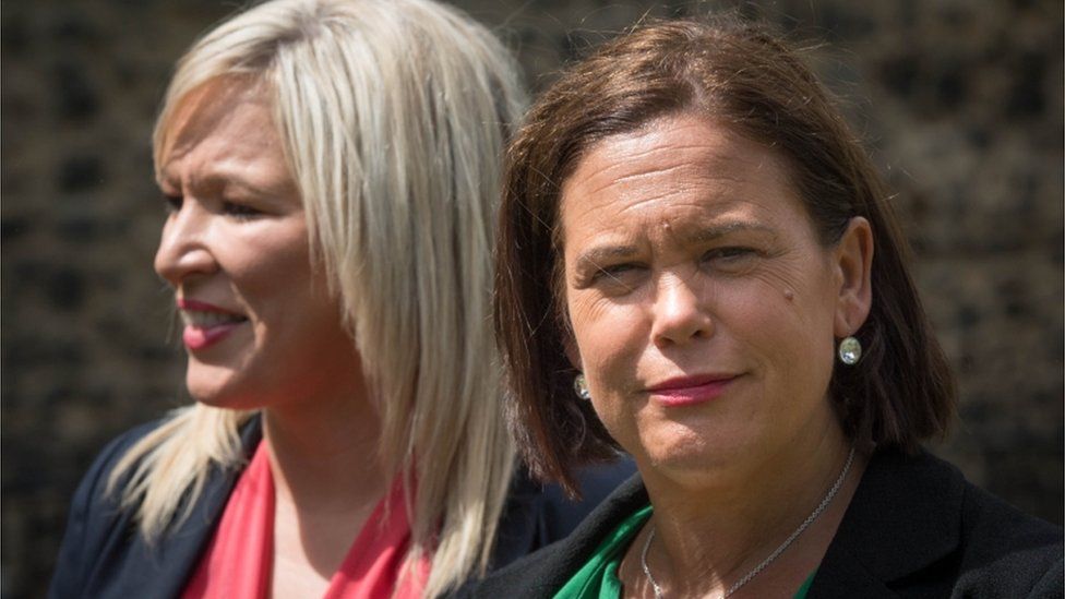 Sinn Féin president Mary Lou McDonald and vice-president Michelle O'Neill