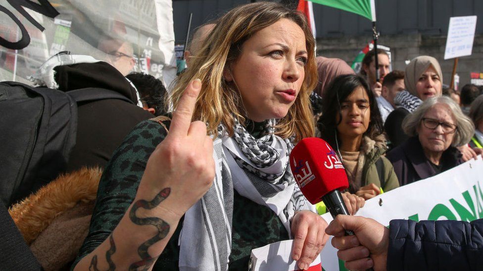Charlotte Church at a pro-Palestinian demonstration in London