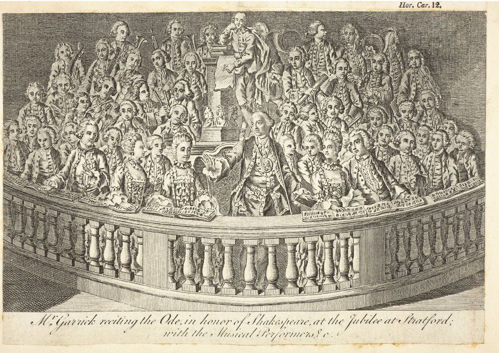 Garrick delivering his ode at his Jubilee of 1769