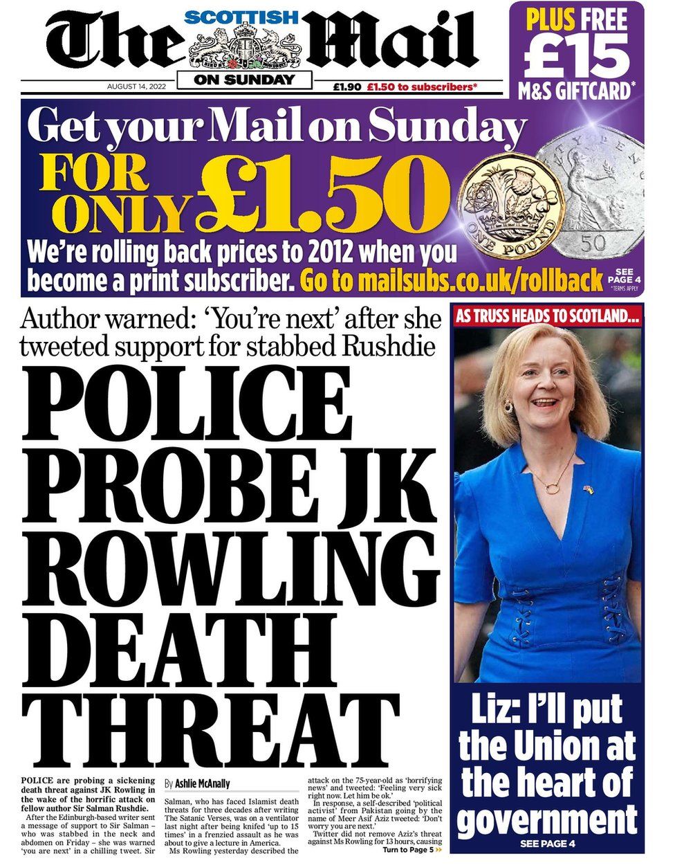 Scotland's Papers: Council Jobs Warning And Jk Rowling Death Threat 