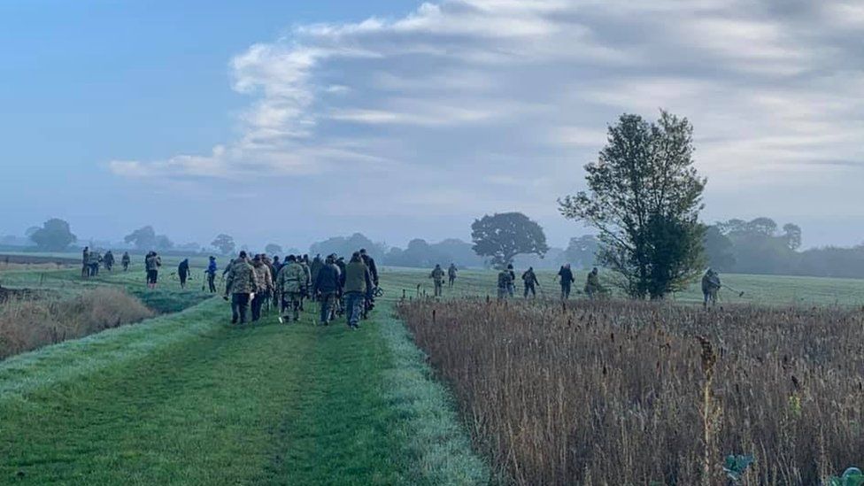 Metal detectorist group in mid-Essex