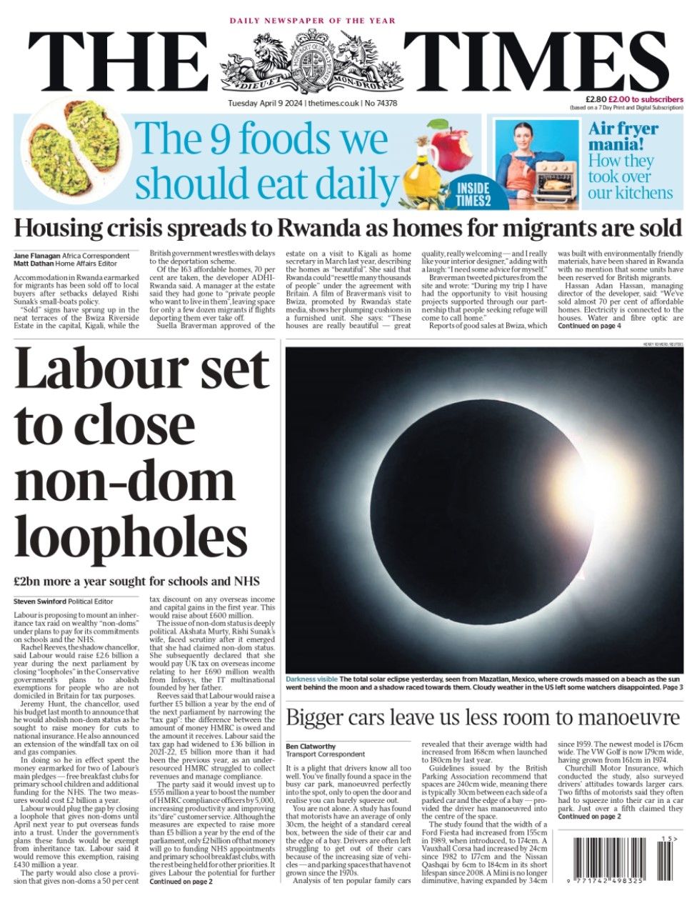 The headline in the Times reads: Labour set to close non-dom loopholes