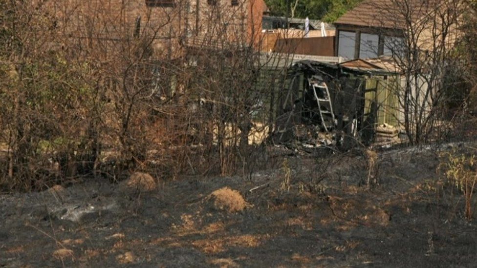 Fire damage in Harlow, Essex